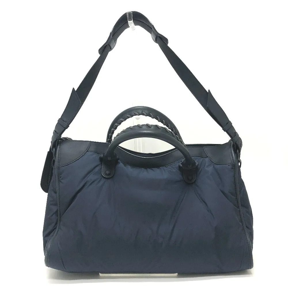 BALENCIAGA Handbag 115748 Nylon / leather Navy The city Women Used Authentic