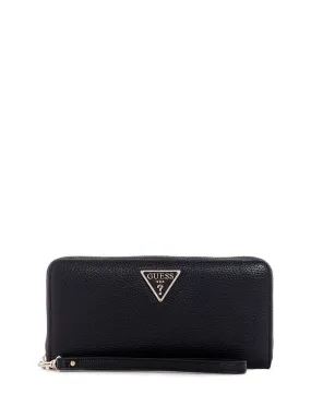 Black Large Zip Around Wallet