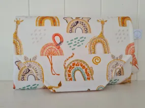 Boho Animal Rainbows Nappy Change Mat Clutch (Pre Order - Dispatches in 12 days)