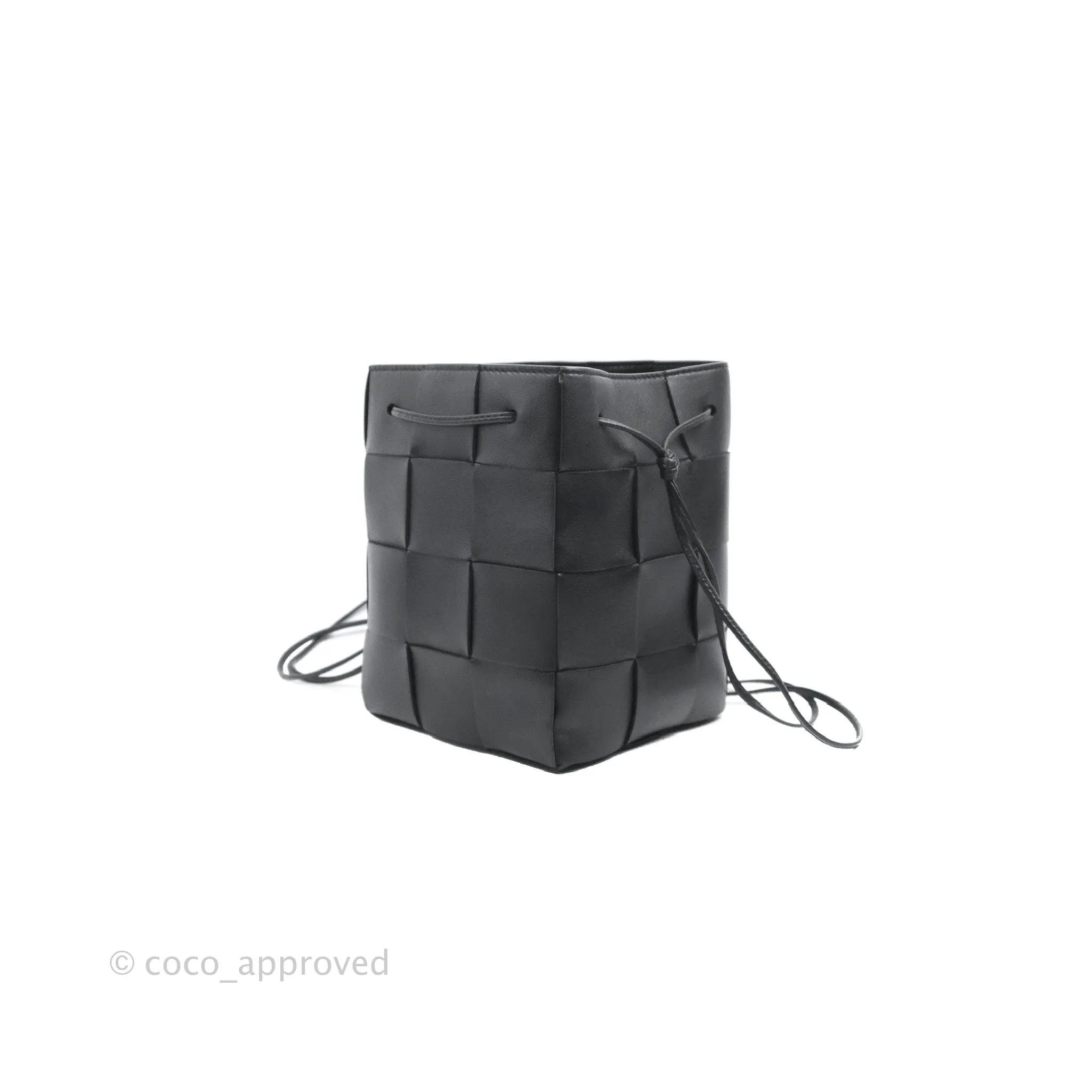 Bottega Veneta Small Cassette Bucket Bag Black Lambskin