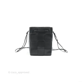 Bottega Veneta Small Cassette Bucket Bag Black Lambskin