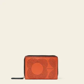 Celia Wallet - Punched Tall Flower Orange