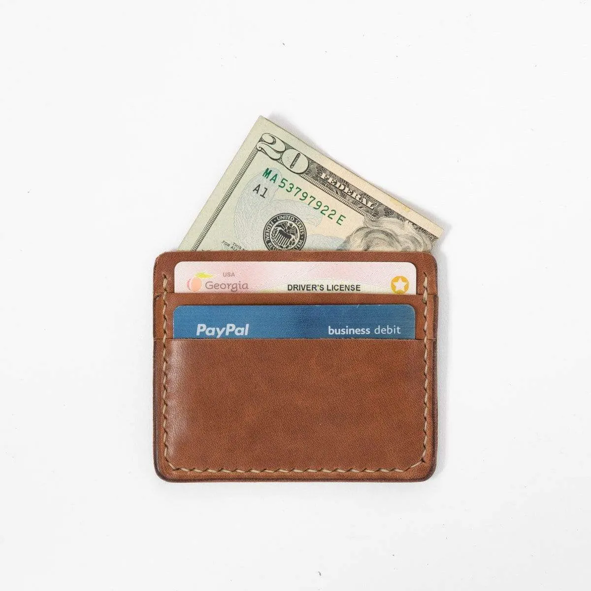 Cognac Slim Card Wallet