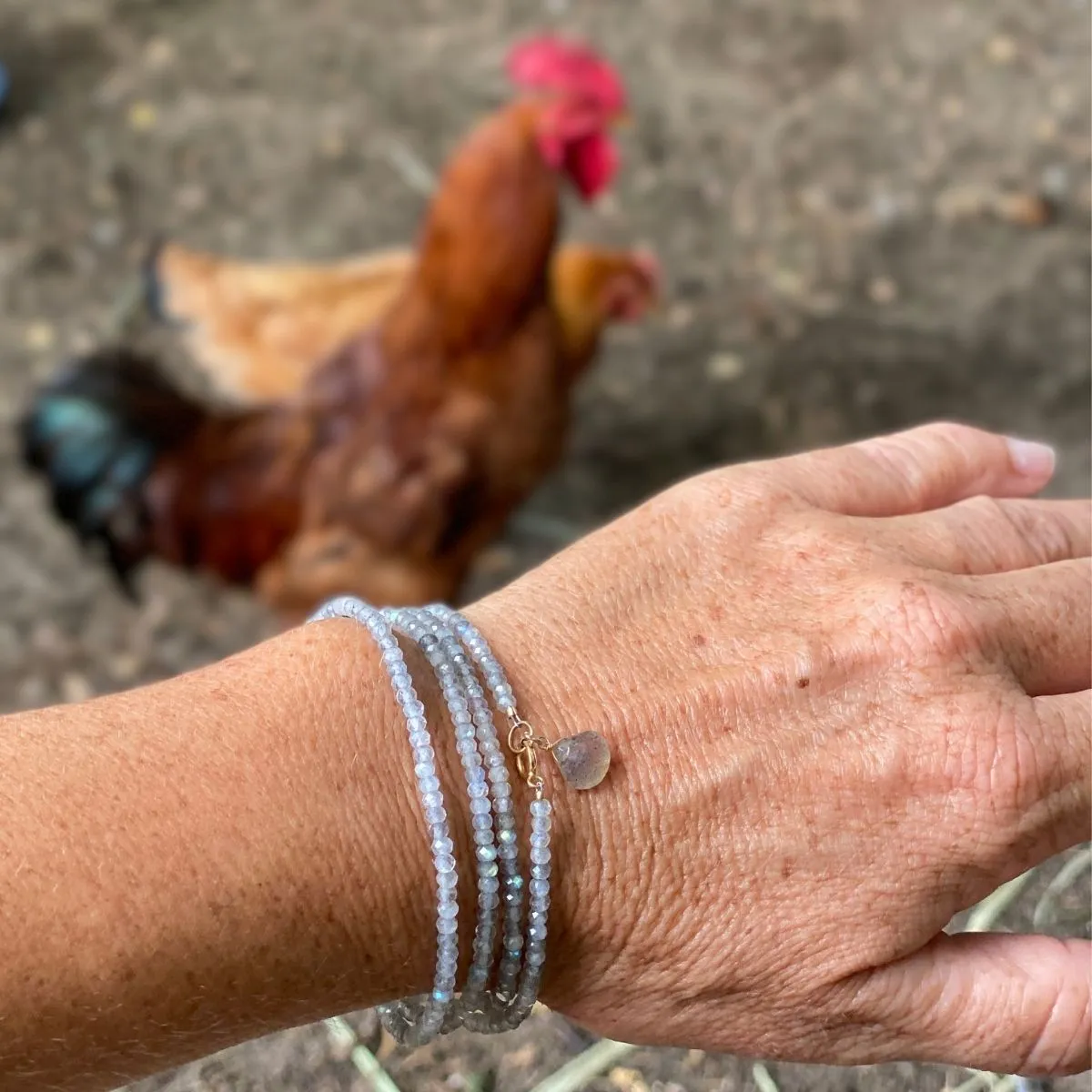 Labradorite Wrap Bracelet for a Positive Change in Your Life - Silver