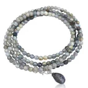 Labradorite Wrap Bracelet for a Positive Change in Your Life - Silver