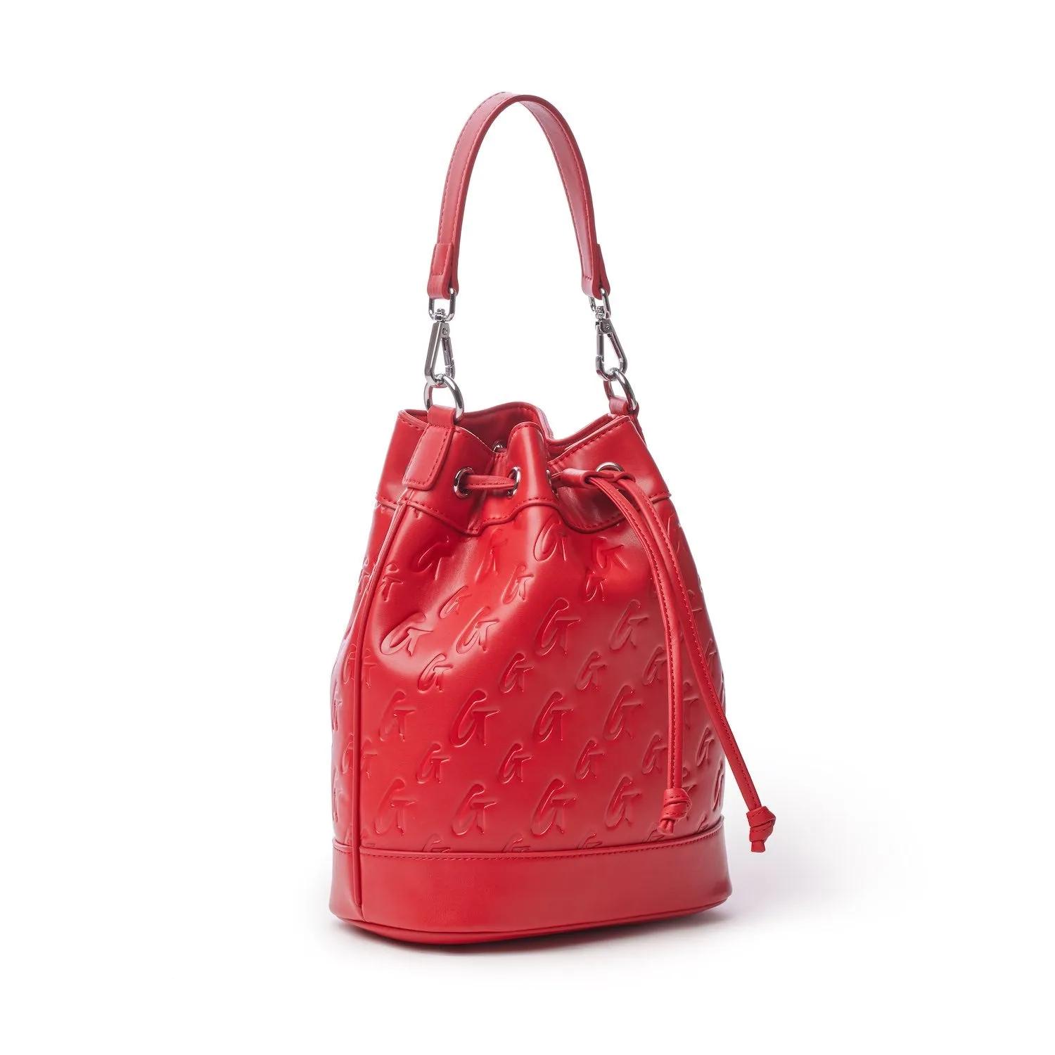 MONOGRAM MEDIUM BUCKET BAG MATTE RED