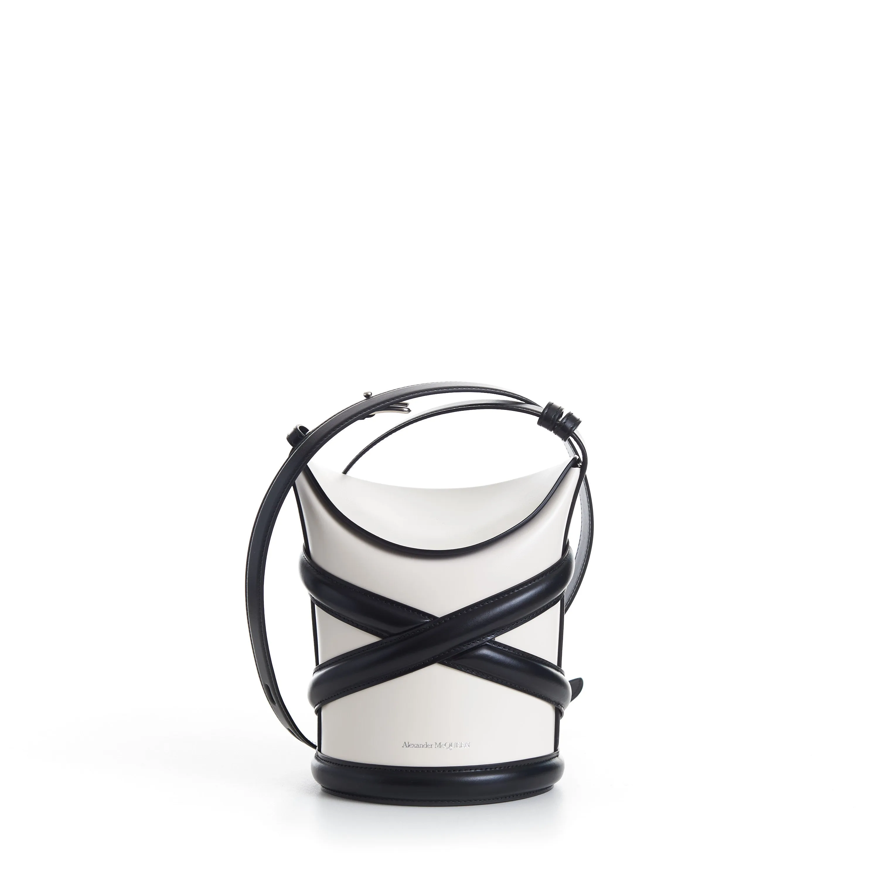 The Curve Bucket Bag - Ivory, Harness, Shoulder Strap